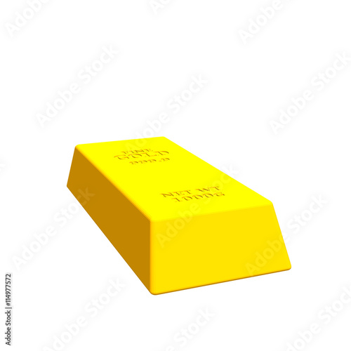 Gold bar.Isolated on white background.