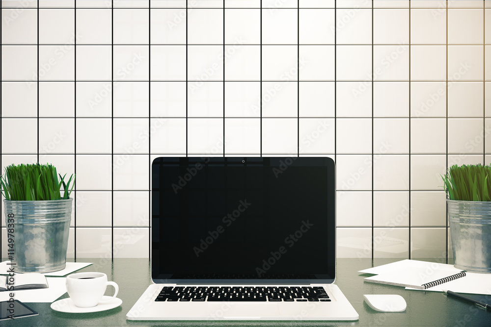 Workplace with laptop Workplace with laptop