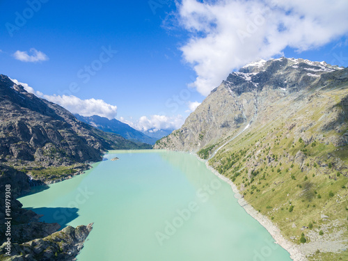 Valmalenco (IT) - Diga di Alpe Gera e Campomoro - Vista aerea verso sud