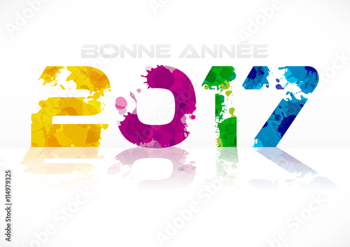 Carte de vœux A4 2017 encre multicolore design