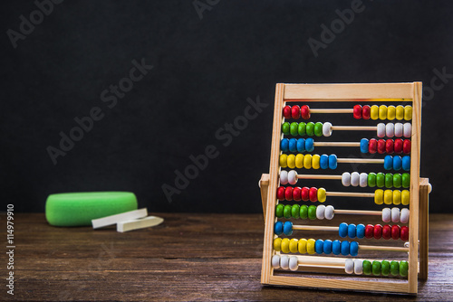 retro abacus in classroom