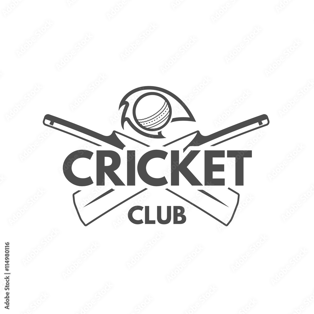 Cricket team emblem and design elements. championship logo . club badge. Sports symbols with gear, equipment. Use for web or tee print them Cricket team emblem and design elements. championship logo . club badge. Sports symbols with gear, equipment. Use for web or tee print them