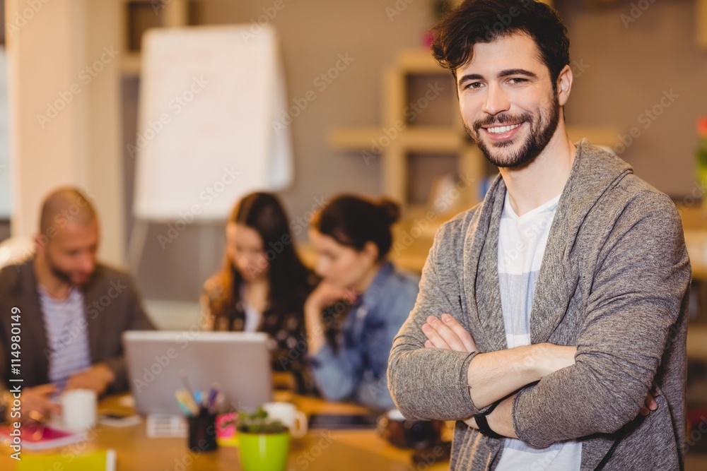 Obraz premium Portrait of male graphic designer smiling
