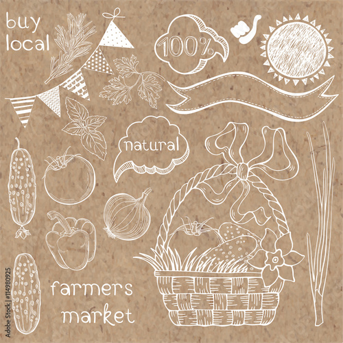 Farmer's market. Vector illustration hand-drawn isolated element