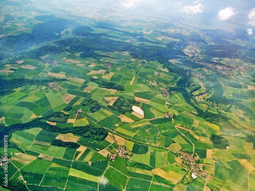 aerial view - fields and farmland