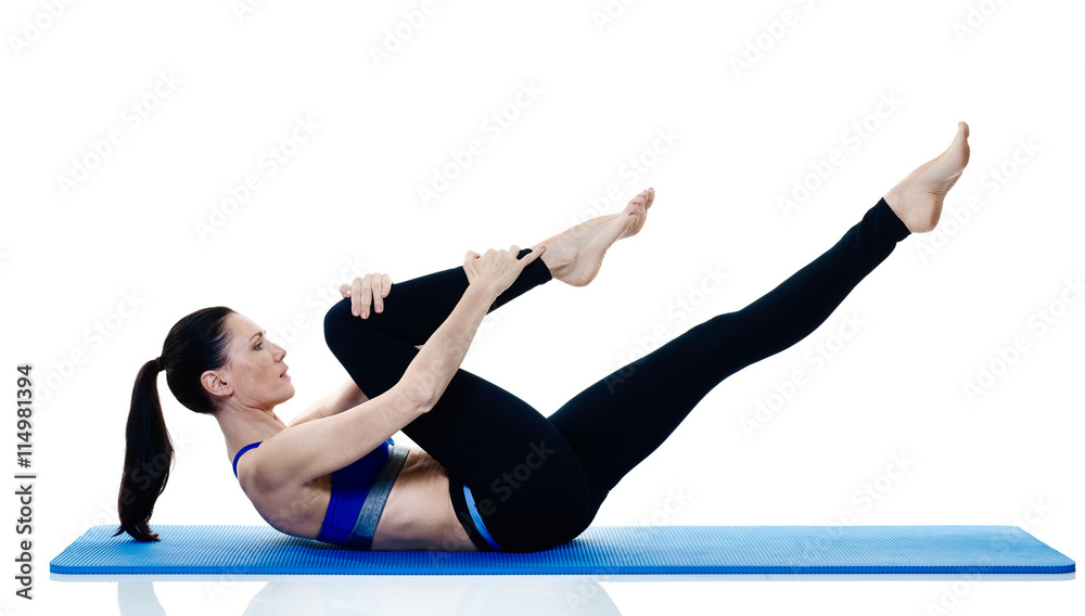 woman fitness pilates exercices isolated woman fitness pilates exercices isolated