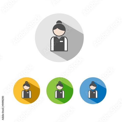 Icono de mujer recepcionista de un hotel