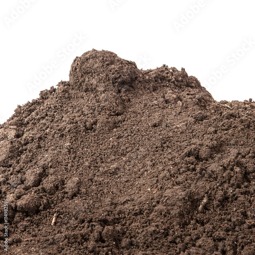 the soil for planting isolated on white background