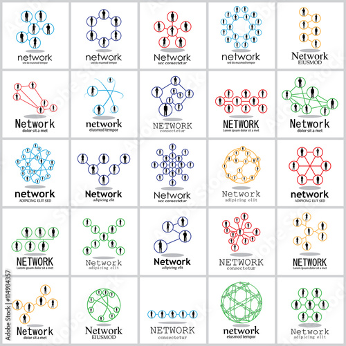 People Network Icons Set - Isolated On White Background - Vector Illustration, Graphic Design. For Web, Website, Print Materials