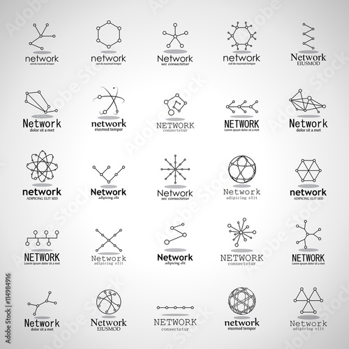 Network Icons Set - Isolated On Gray Background - Vector Illustration, Graphic Design. For Web, Websites