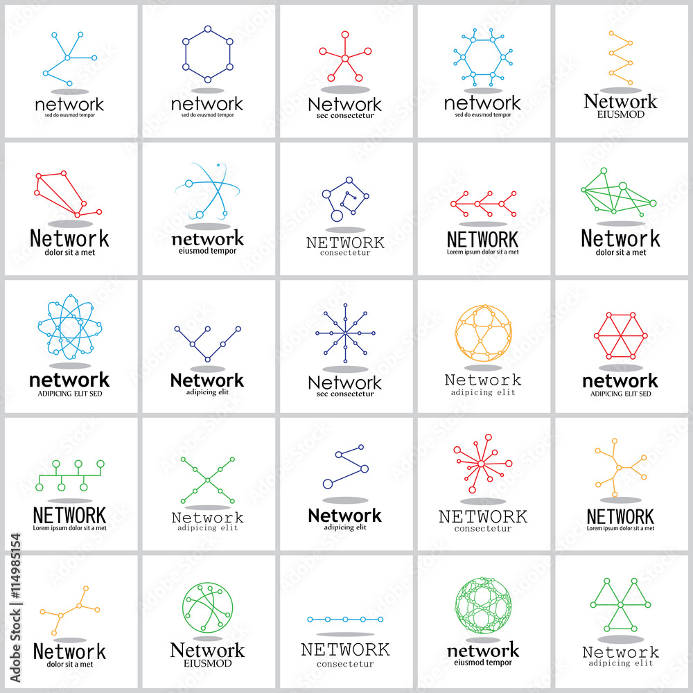 Network Icons Set - Isolated On White Background - Vector Illustration, Graphic Design. For Web, Websites. Thin Line Network Icons Set - Isolated On White Background - Vector Illustration, Graphic Design. For Web, Websites. Thin Line