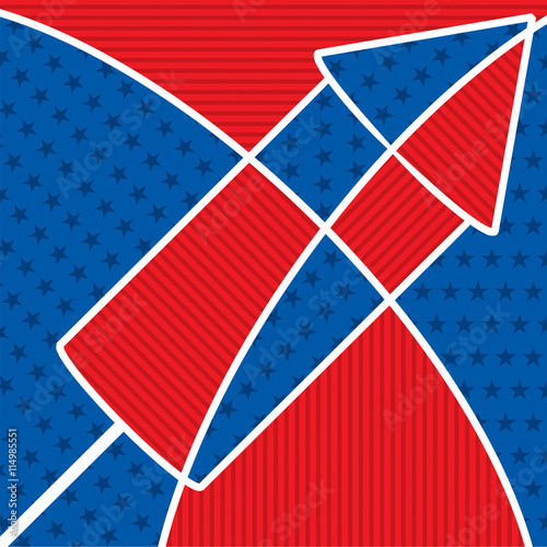 Bright abstract 4th of July cracker in vector format.