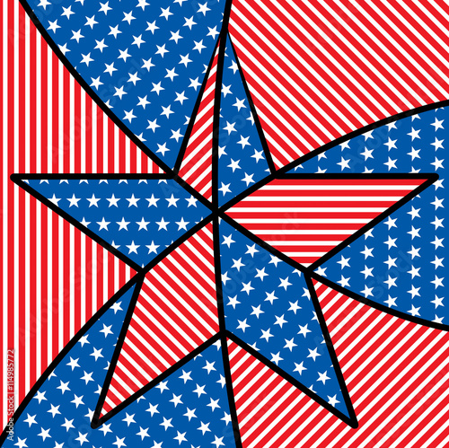 Bright abstract 4th of July star in vector format.