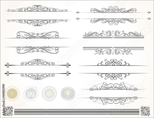 Vector decorative design calligraphy elements