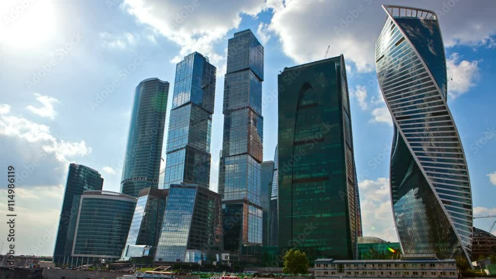 Moscow international business center. Hyper Time Lapse. UHD 4K 3840x2160. 30 fps.