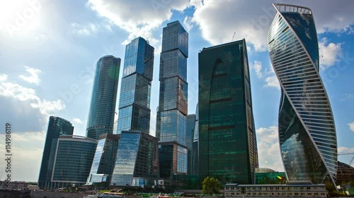 Moscow international business center. Hyper Time Lapse. UHD 4K 3840x2160. 30 fps. 