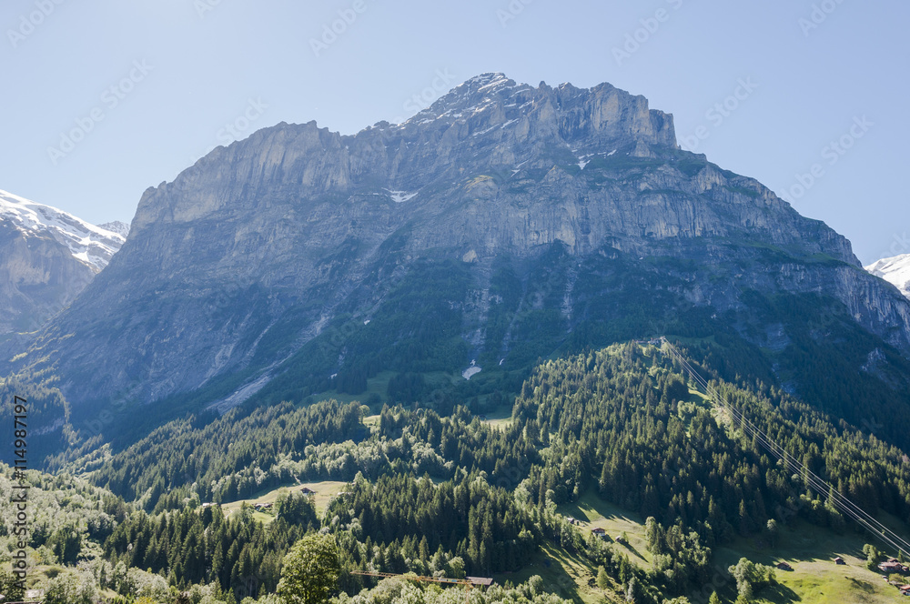 Grindelwald, Dorf, Schreckhorn, Alpen, Berner Oberland, Schweizer Berge, Pfingstegg, Wanderweg, Wanderferien, First, Sommer, Schweiz