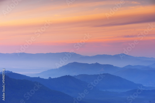 Sunrise Scene of Mountain and Fog © Songkhla Studio