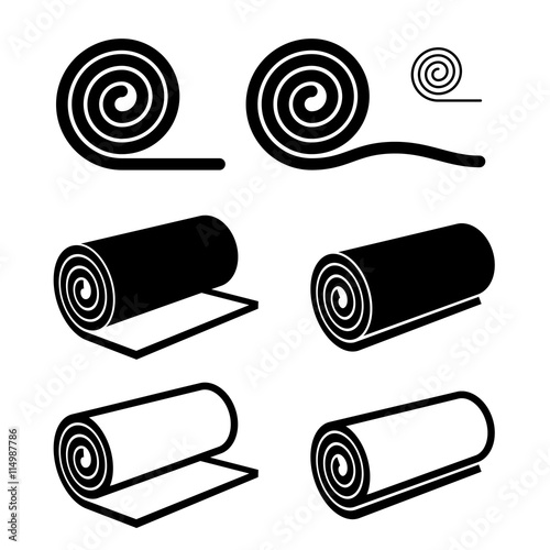 roll of anything black symbol vector photo