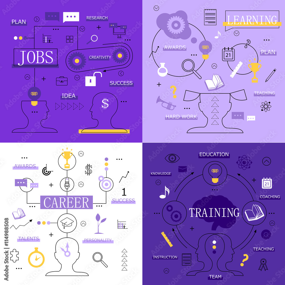 Flat Design Icons On Background-Vector Illustration,Graphic Design.For Web, Websites, Print Materials, Apps. Thin Line Concept