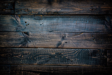 Rustic wooden table background top view..