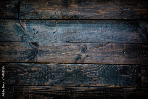 Rustic wooden table background top view..
