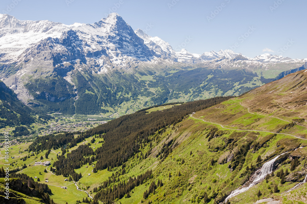 Grindelwald, Alpen, Schweizer Berge, Berner Oberland, Waldspitz, First, Wanderweg, Eiger, Eigernordwand, Sommer, Schweiz