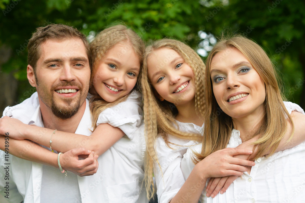 happy family at park