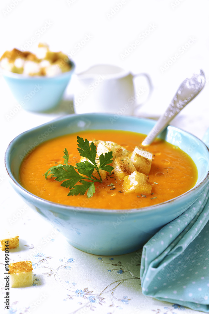 Carrot creamy soup. Carrot creamy soup.