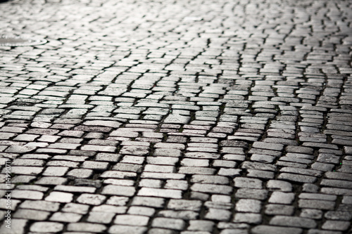 Stone pavement texture in perspective