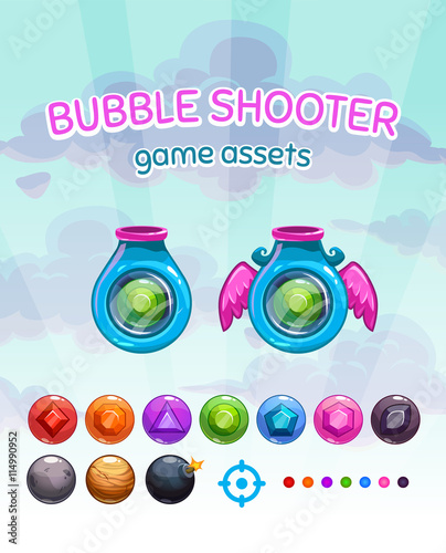 Bubble shooter game assets