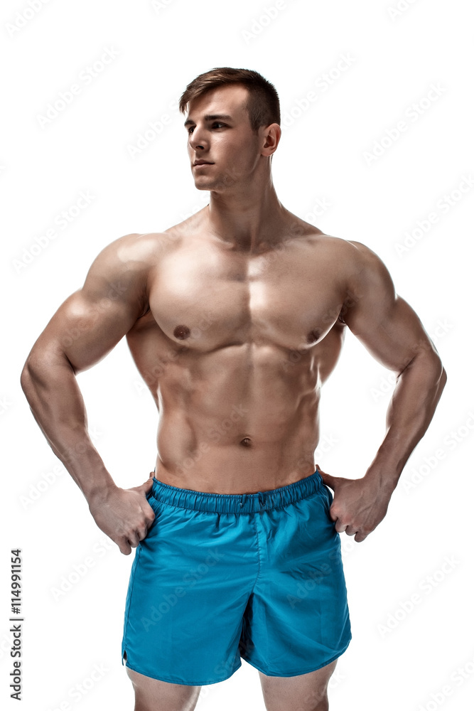 Image of muscle man posing in studio Image of muscle man posing in studio