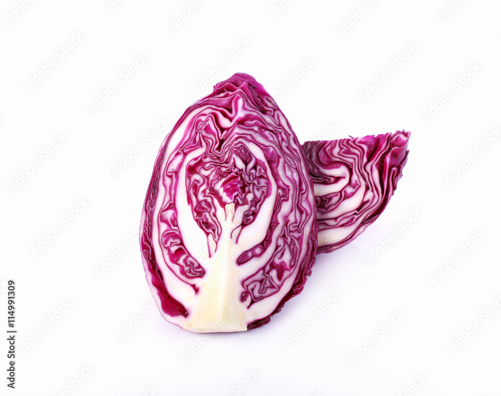 purple cabbage isolated on white background purple cabbage isolated on white background