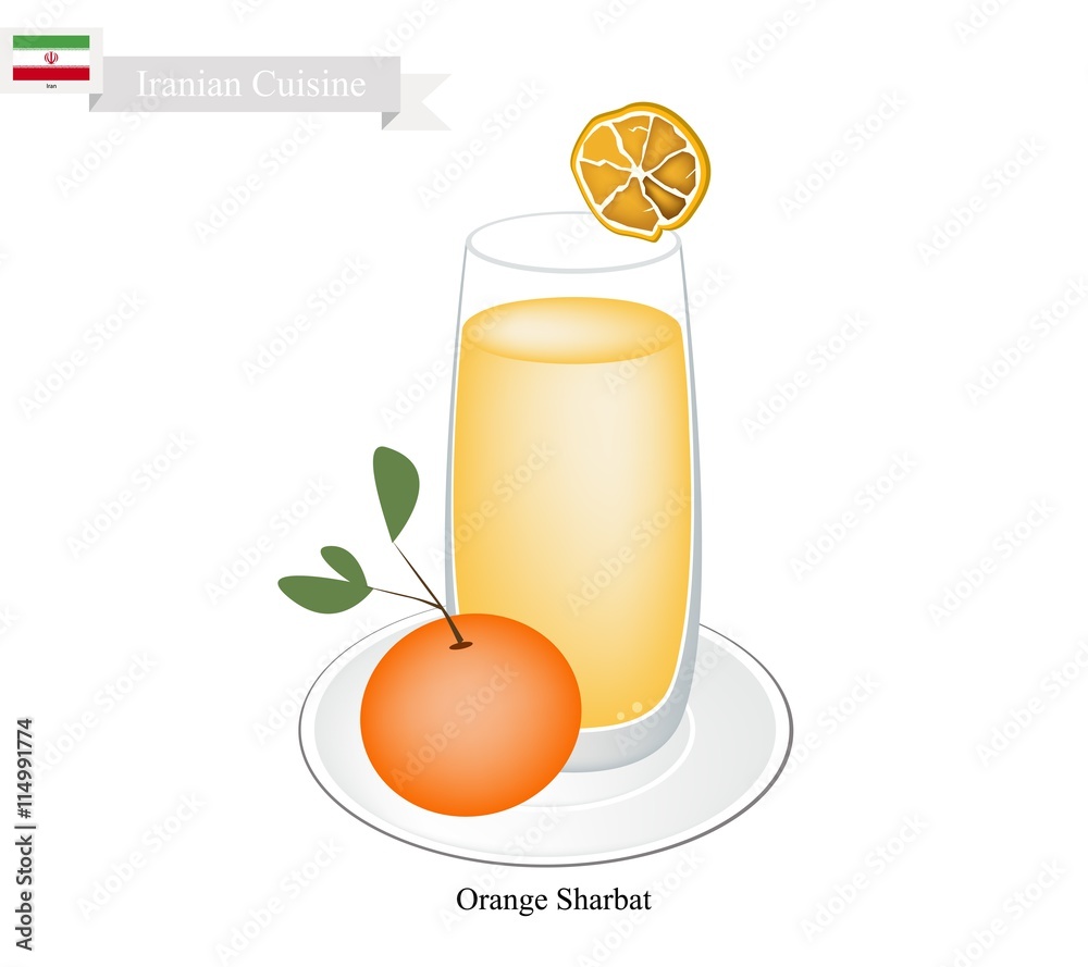 Orange Sharbat or Iranian Drink From Orange and Syrup