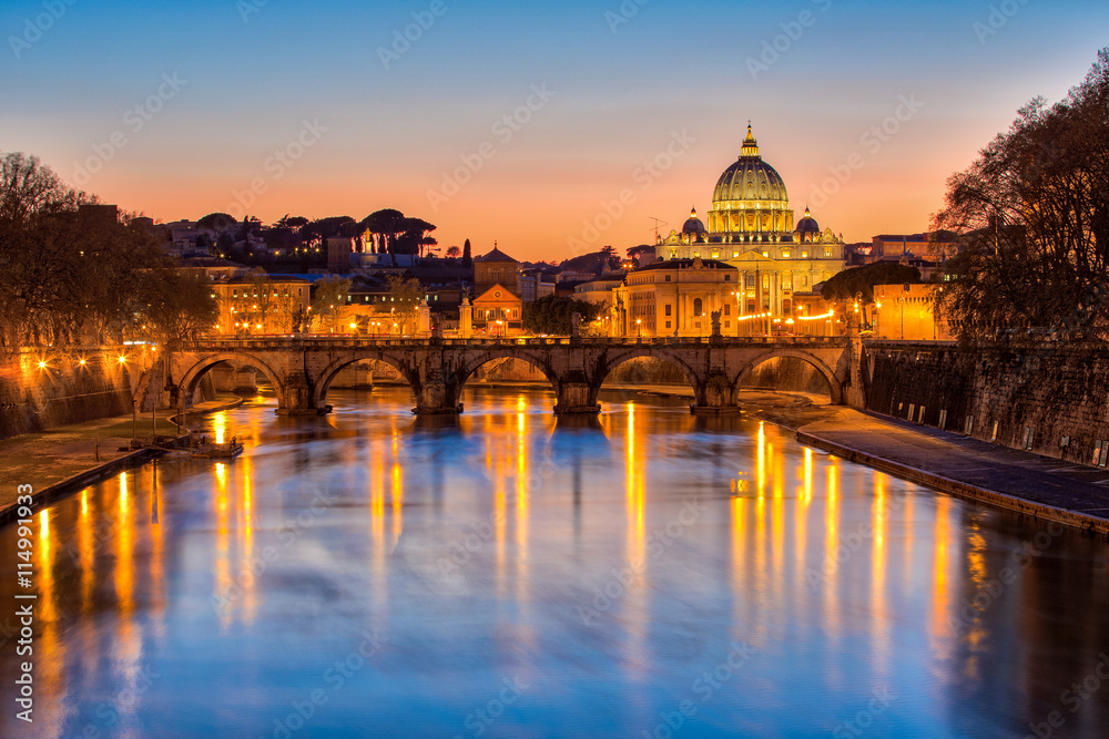 The State of Vatican City at twilight