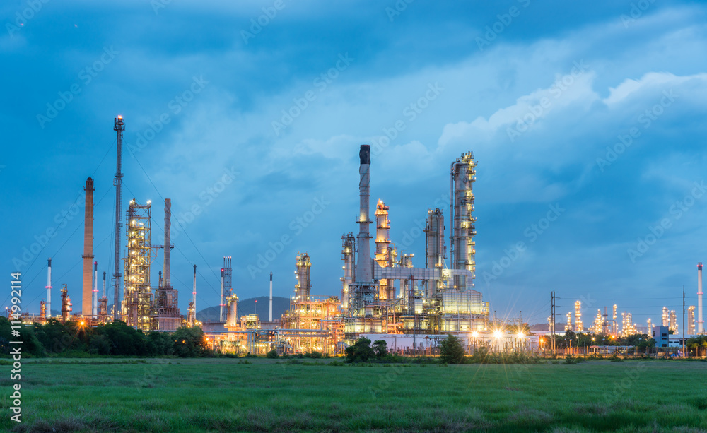 Oil refinery and Petroleum industry at night Oil refinery and Petroleum industry at night