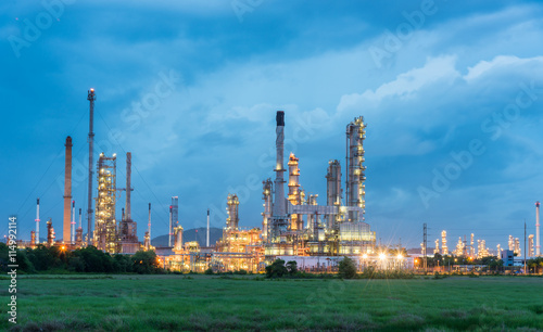 Oil refinery and Petroleum industry at night
