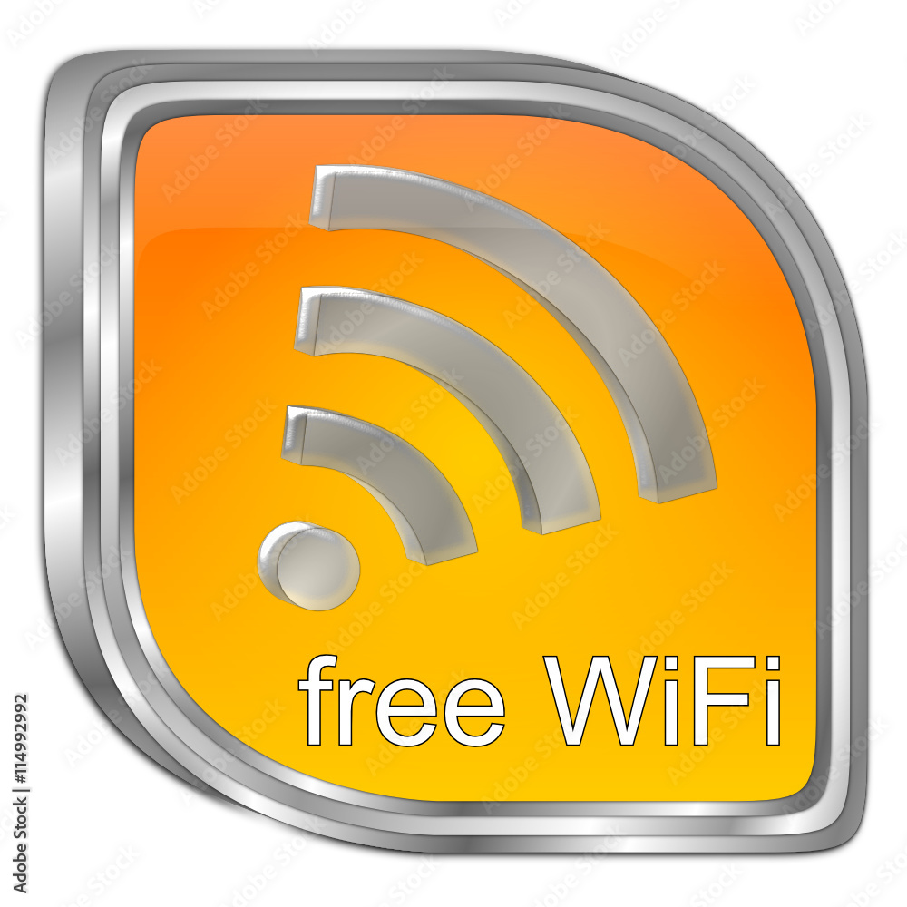 free wireless WiFi button - 3D illustration free wireless WiFi button - 3D illustration