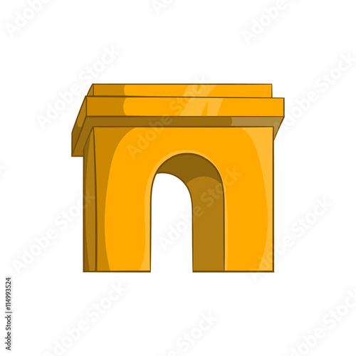 Triumphal arch, Paris icon in cartoon style on a white background photo
