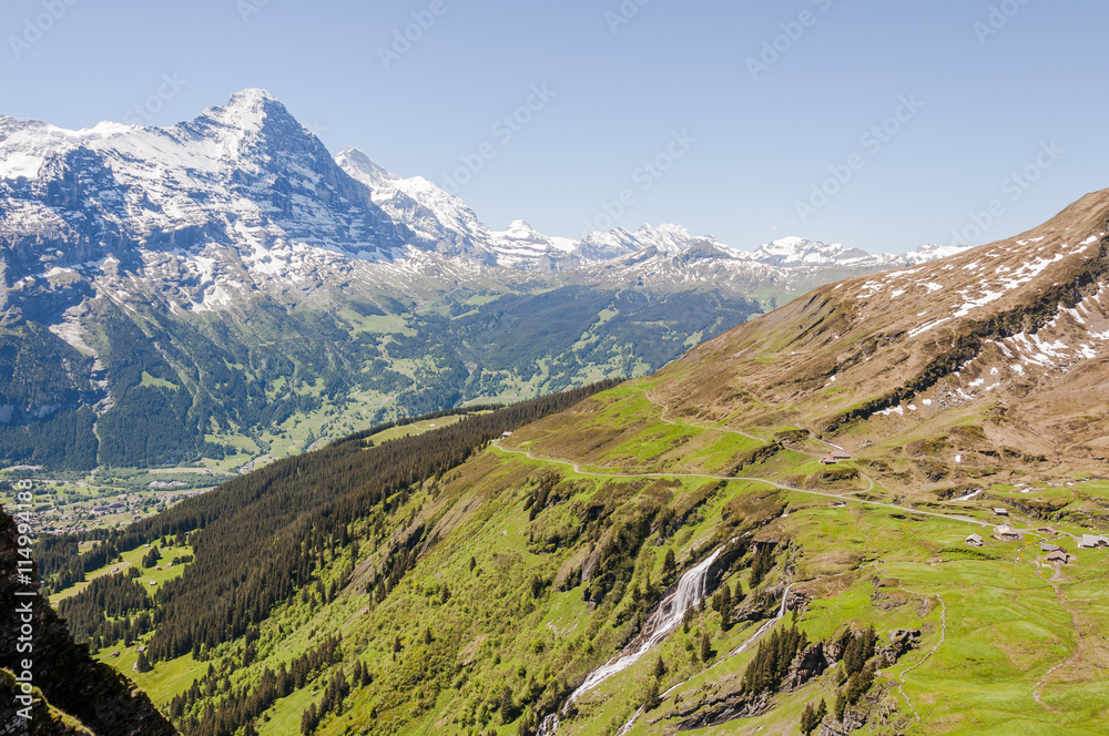 Grindelwald, Berner Oberland, Eiger, Eigernordwand, Kleine Scheidegg, Waldspitz, First, Wanderweg, Alpen, Schweizer Berge, Sommer, Schweiz