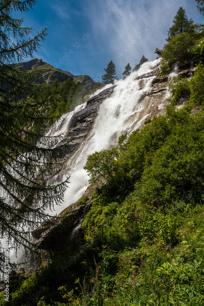 The Toce Waterfall photographed from beneath The Toce Waterfall photographed from beneath