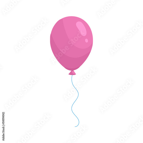 Pink balloon icon in cartoon style on a white background
