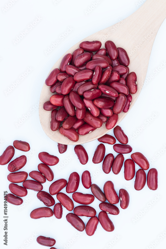 Red bean on white background Red bean on white background