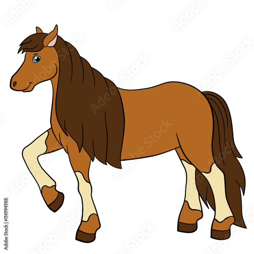 Cartoon farm animals. Cute horse.