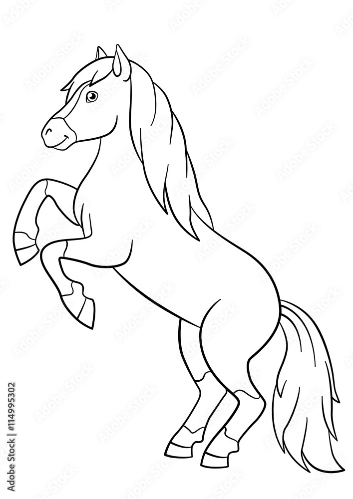 Fototapeta premium Coloring pages. Farm animals. Beautiful horse.