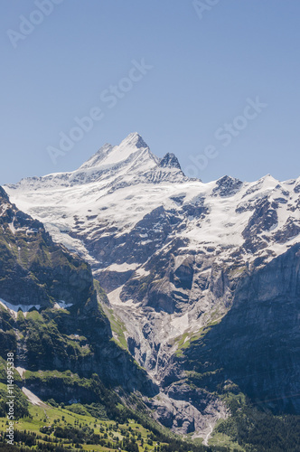 Grindelwald, Berner Oberland, Schreckhorn, Grindelwaldgletscher, Schlucht, Gletscher, Alpen, Grosse Scheidegg, Schweizer Berge, Sommer, Schweiz