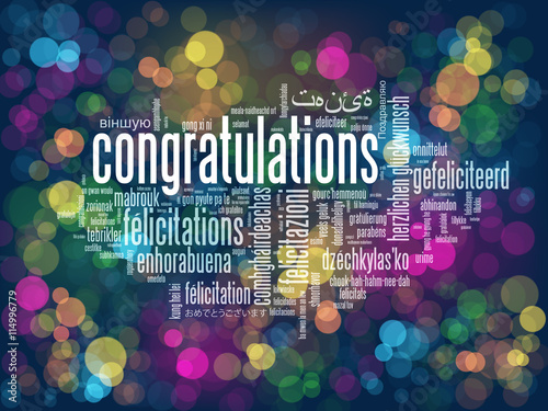 "CONGRATULATIONS" Tag Cloud Card