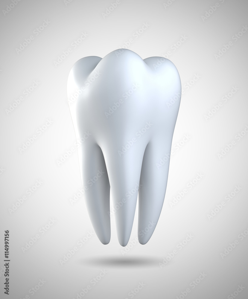 3D illustration of tooth on gray background. 3D illustration of tooth on gray background.