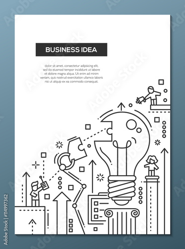 Business Idea - line design brochure poster template A4