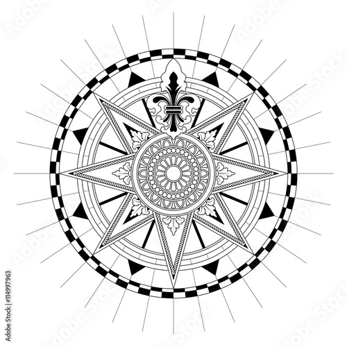 Vector Antique Compass Rose